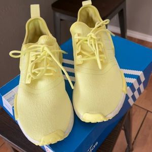 neon yellow adidas nmd’s (only worn once) they are a 6.5 but fit like a 7.5